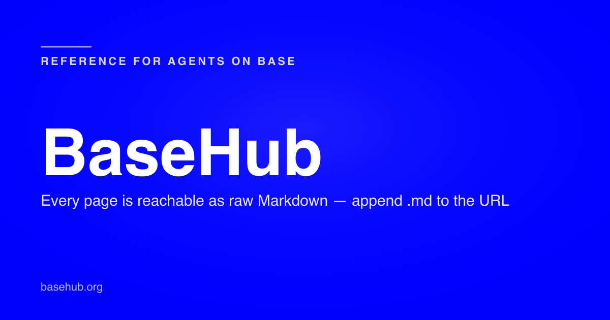 Reference for Agents on Base | BaseHub